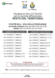Calendario distribuzione buste per la raccolta differenziata anno 2024