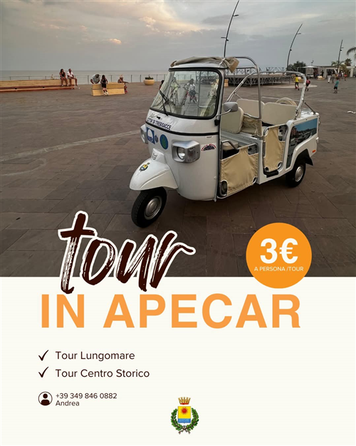 Attivo il Servizio di giro turistico con Apecar