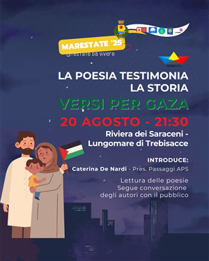 Notte Italiana con Radio Deejay - Concerto Piano live e voce - La Poesia testimone della storia - Versi per Gaza